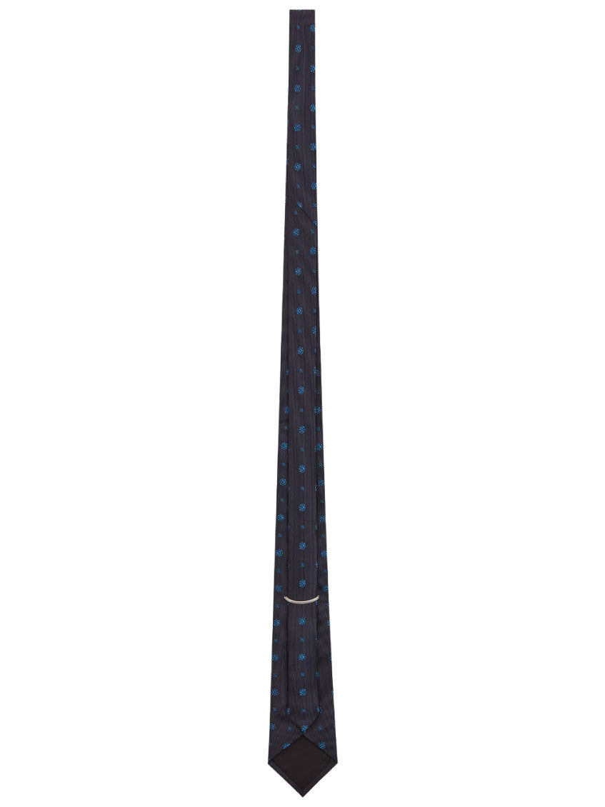 Navy Blue Jacquard Pattern Tie 2