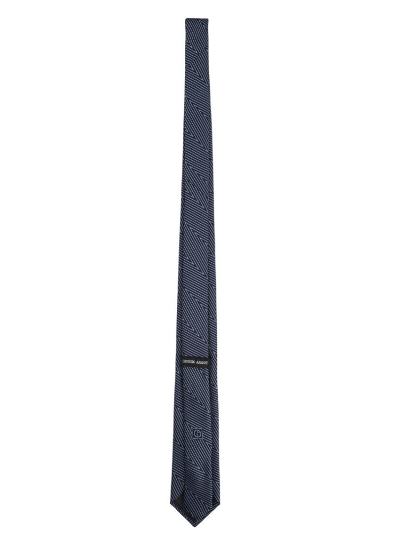 Dark Blue Geometric Print Tie 2