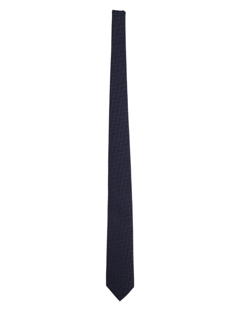 Dark Blue Chevron Pattern Tie 1