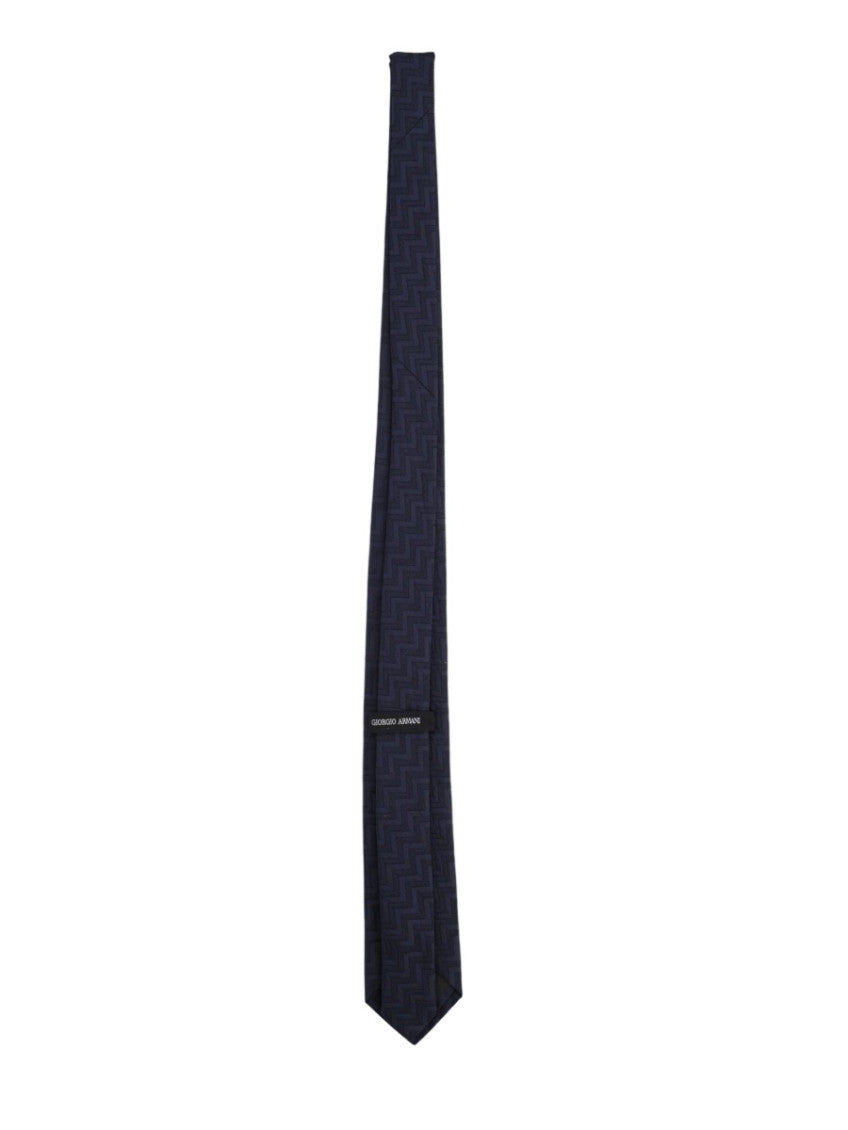 Dark Blue Chevron Pattern Tie 2