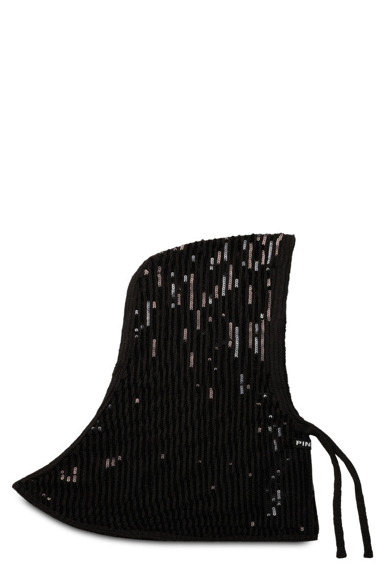 Black Embellished Balaclava Cap 1