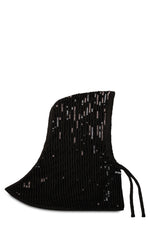 Black Embellished Balaclava Cap 1