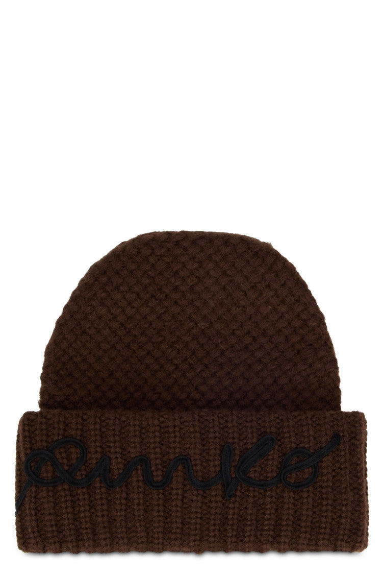 Brown Logo Beanie Cap 1