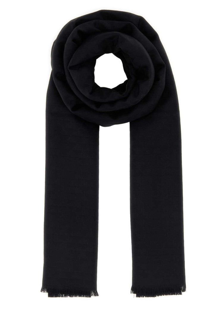 Black Jacquard Logo Scarf 1