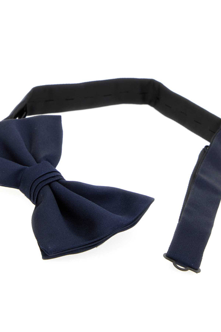Navy Blue Silk Bow Tie 2