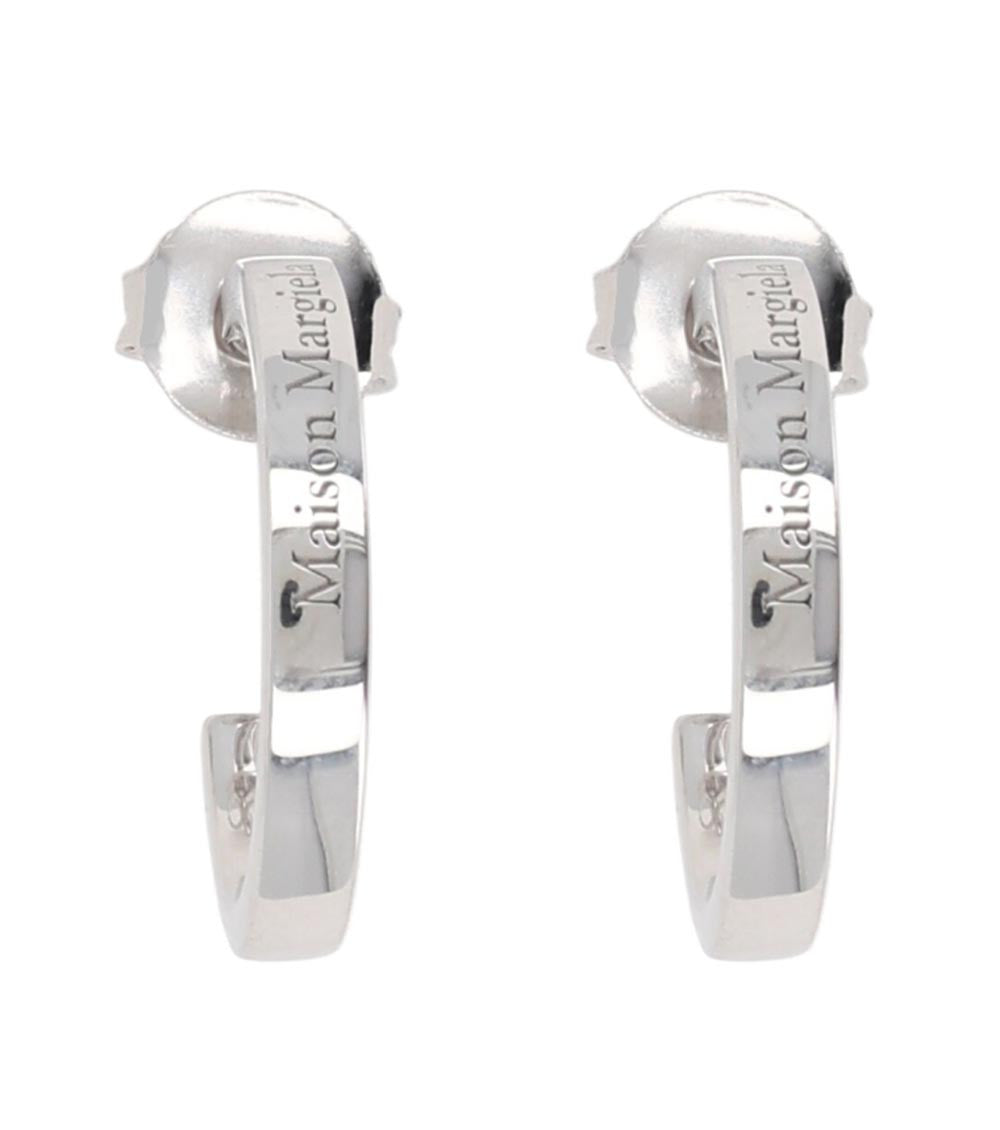 Silver Logo Hoop Earrings 1
