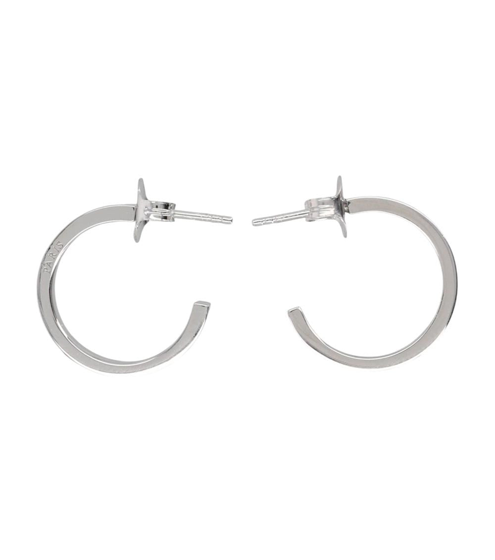 Silver Logo Hoop Earrings 2