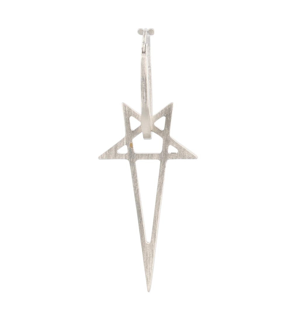 Silver Pentagram Single Dangler Earring 1