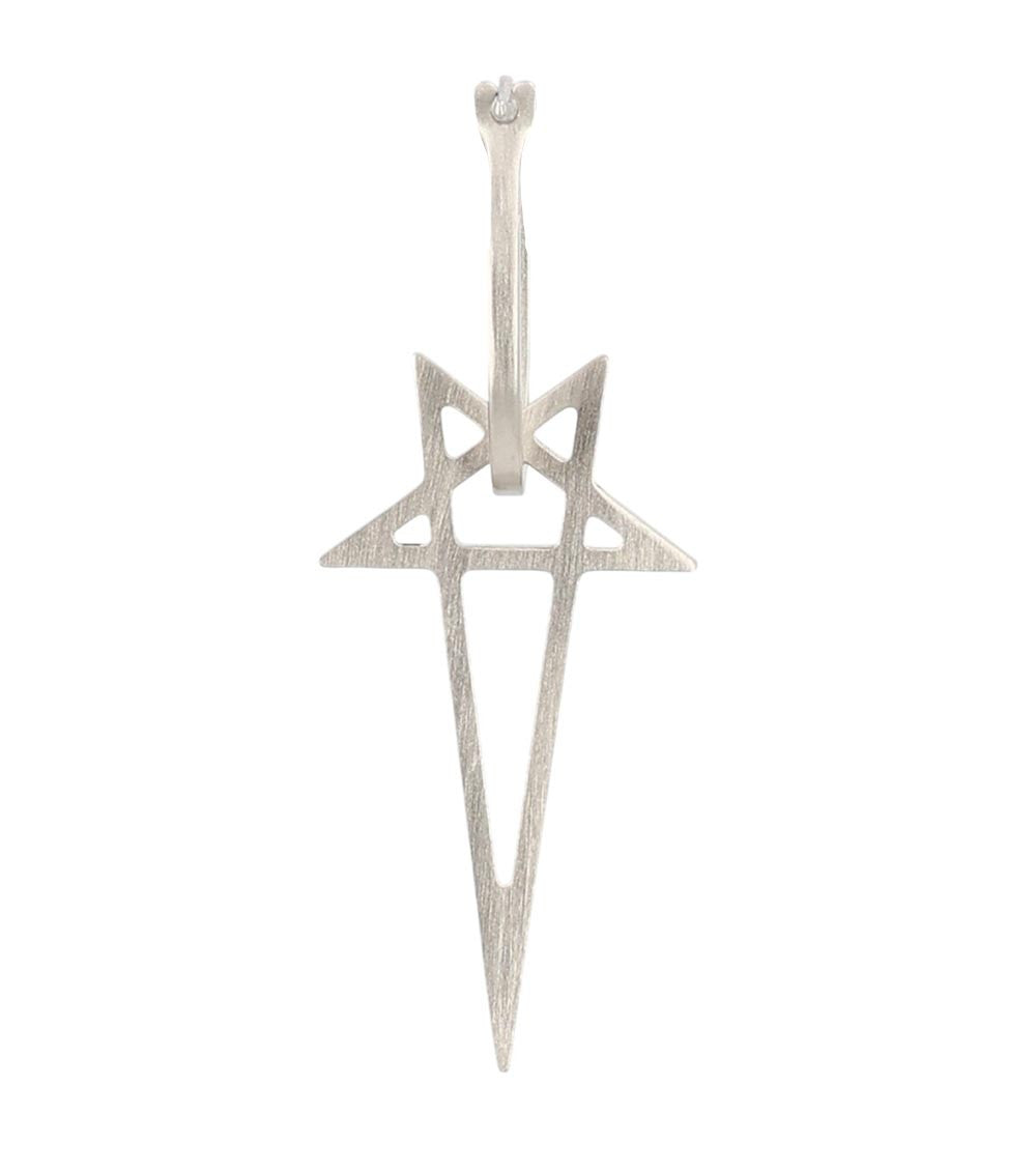 Silver Pentagram Single Dangler Earring 2