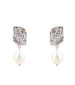 Silver Rose Drop Earrings 1