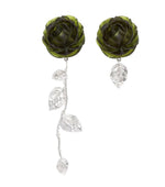 Silver Floral Drop Earrings 1