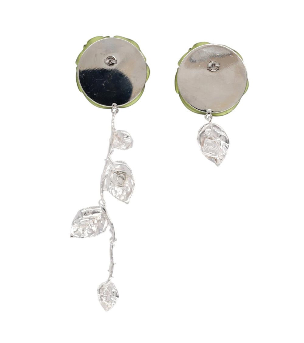 Silver Floral Drop Earrings 2