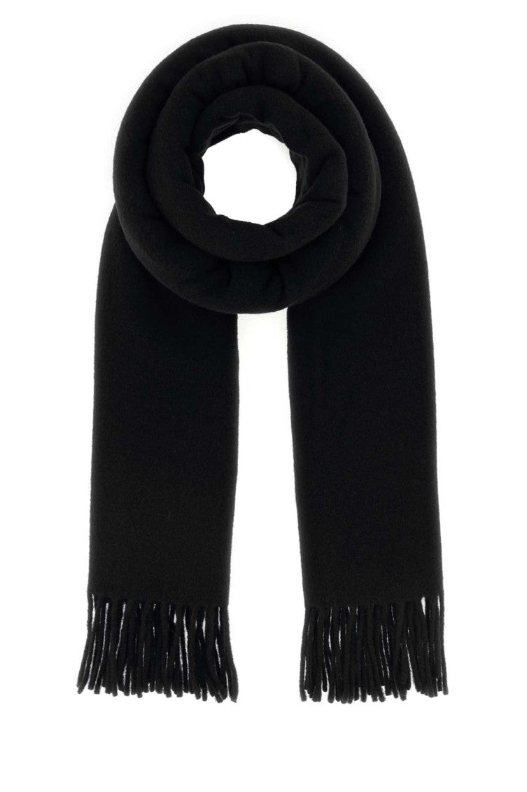 Black Wool Solid Scarf 1