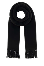 Black Wool Solid Scarf 1