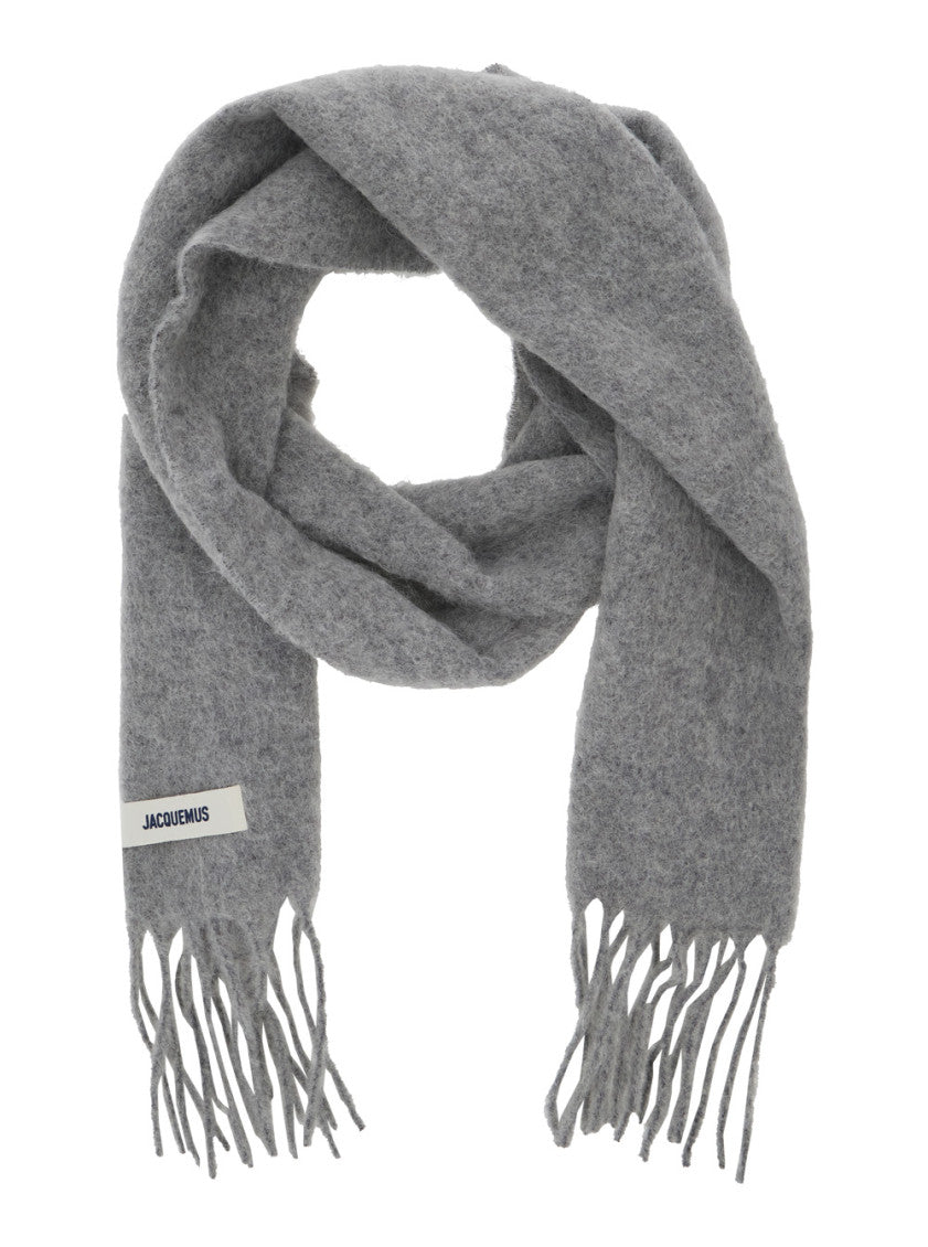 Grey Textured Scarf 2