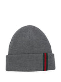 Grey Web detail wool beanie 1