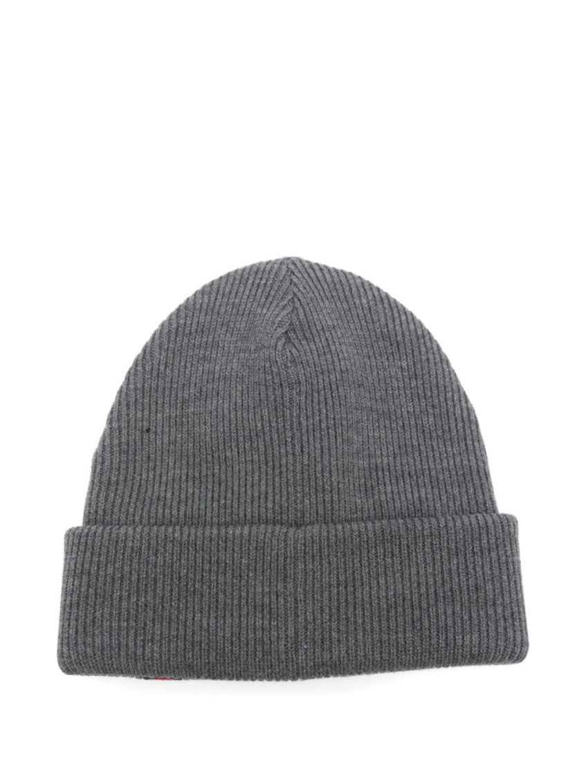 Grey Web detail wool beanie 2