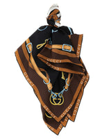 Brown Carre Printed Scarf 1