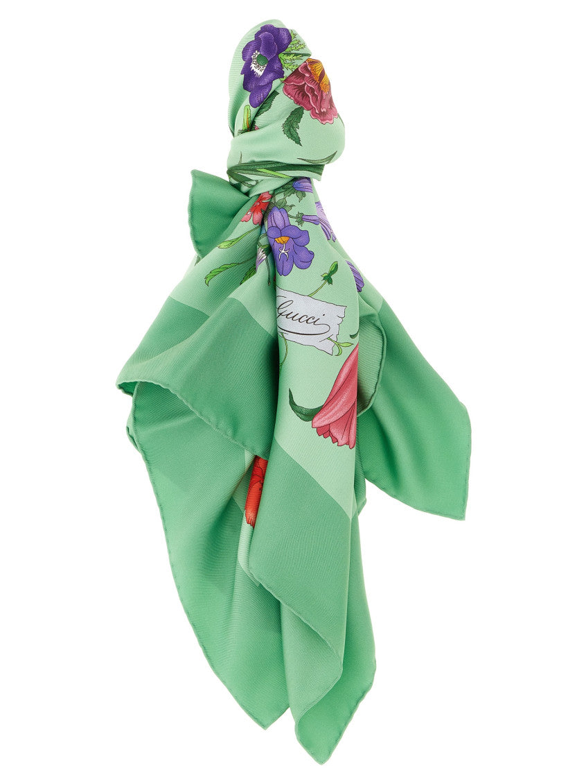 Green Floral Scarf 1