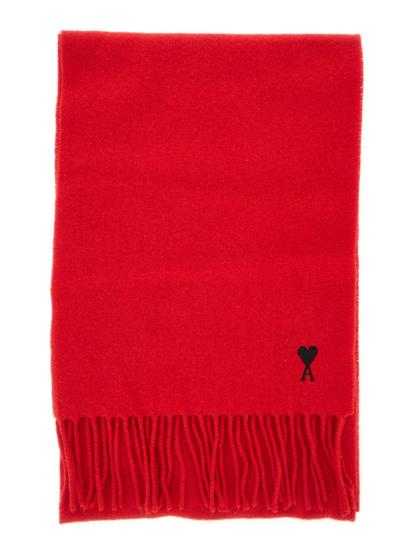 Red Embroidered Logo Scarf 2
