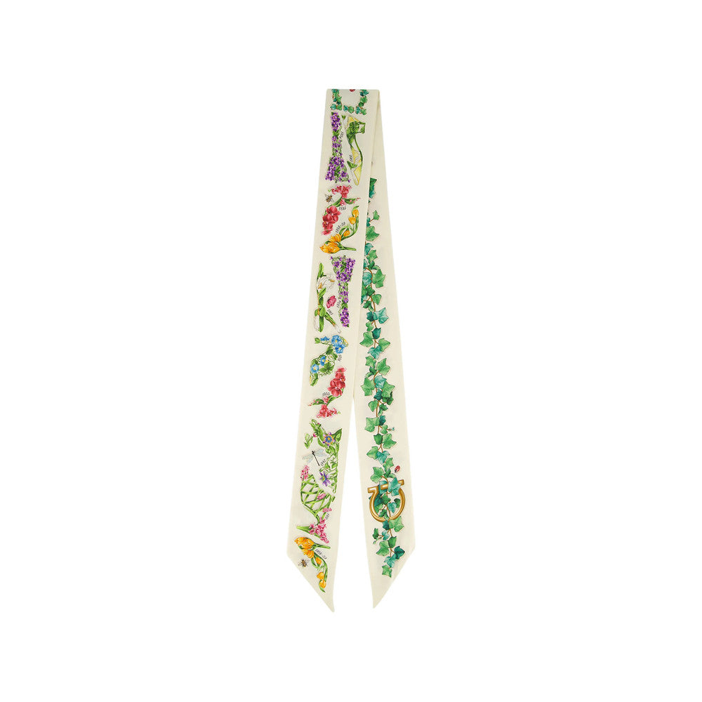 Beige Floral Bandana Scarf 1