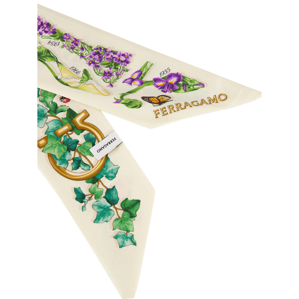 Beige Floral Bandana Scarf 3