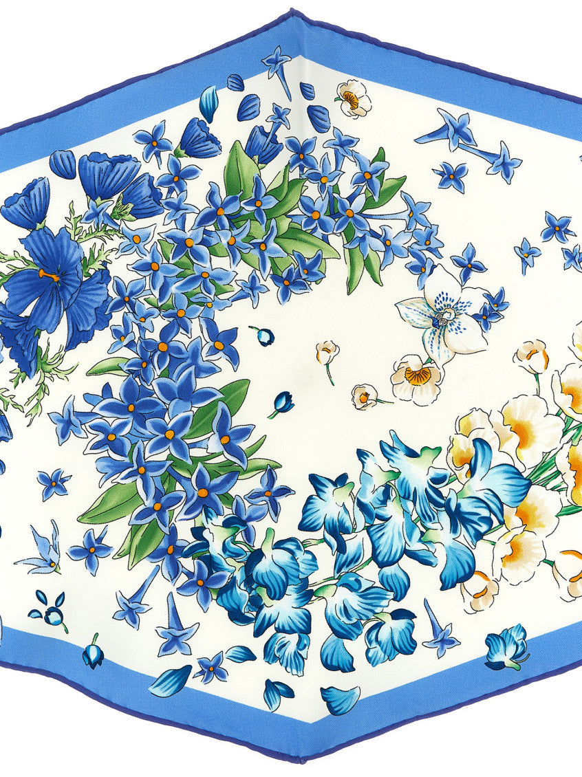 Light Blue Primavera Floral Scarf 2