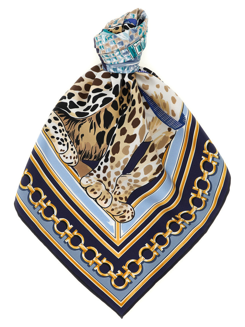 Blue Felindra Animal Print Scarf 1