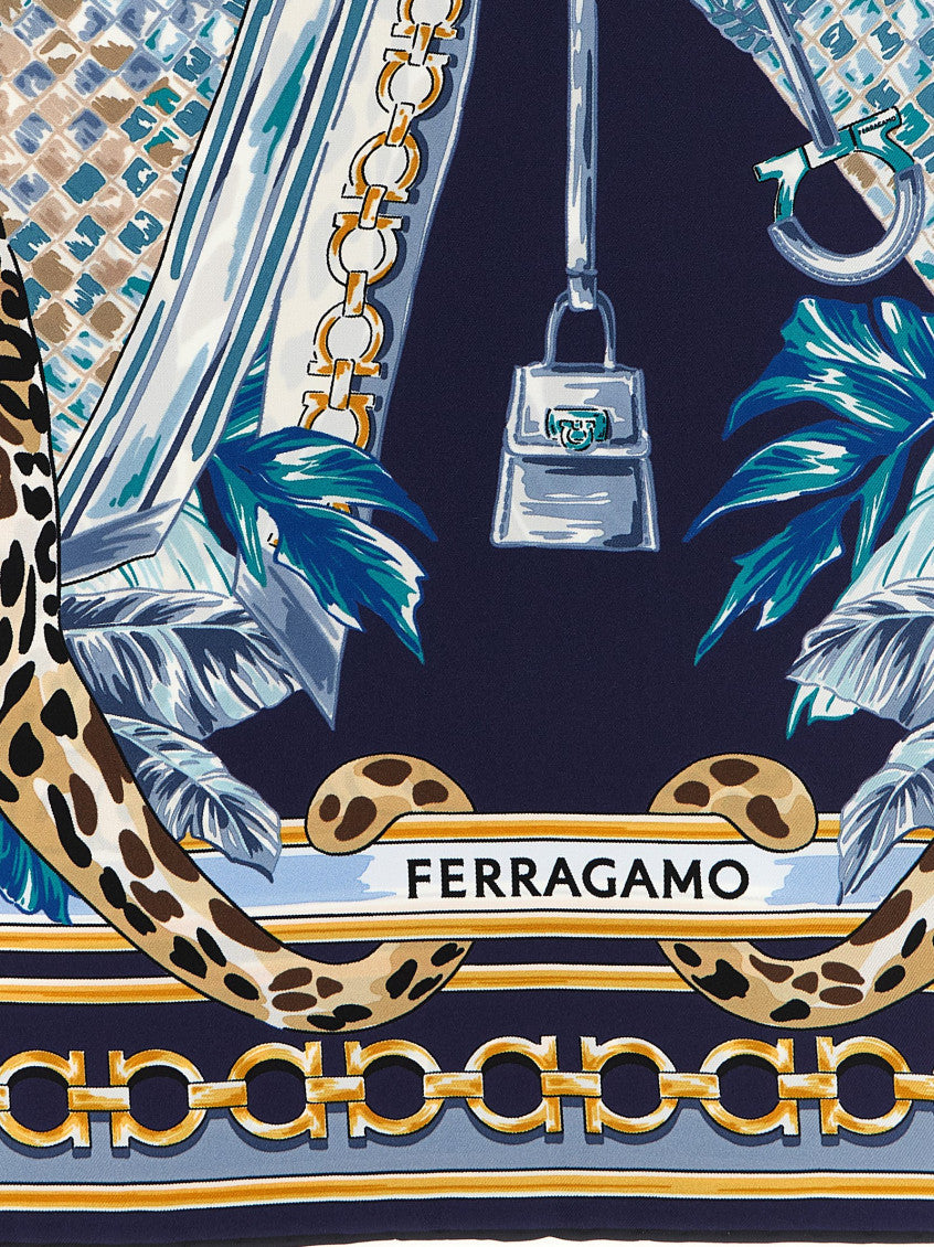 Blue Felindra Animal Print Scarf 2