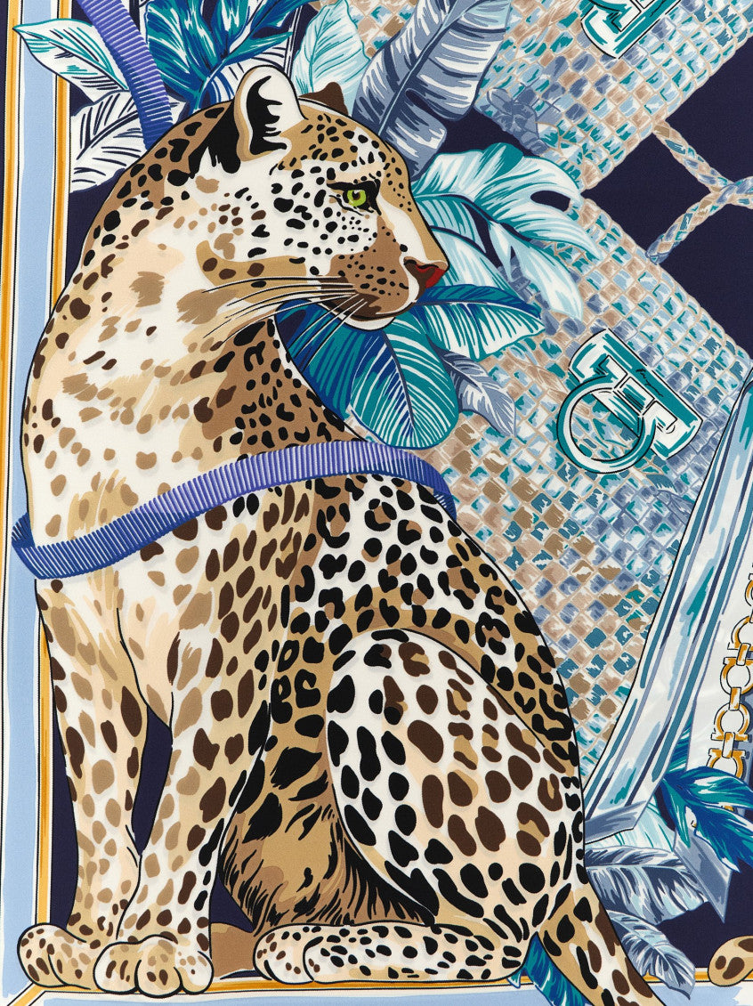 Blue Felindra Animal Print Scarf 3