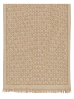 Beige Gancini Logo Scarf 1