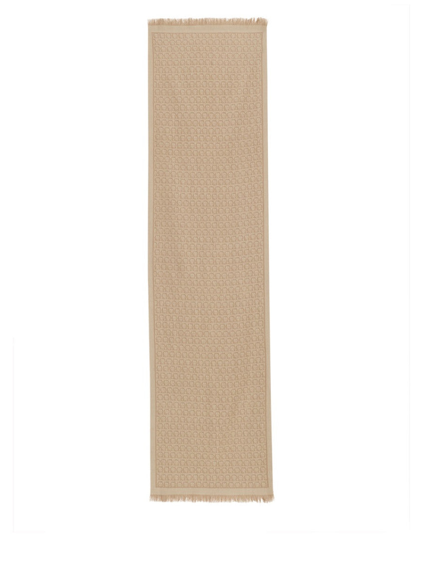 Beige Gancini Logo Scarf 2