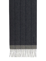 Grey Logo Fringed Scarf 1