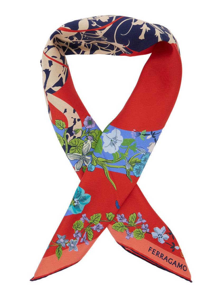 Red Floral Print Scarf 2