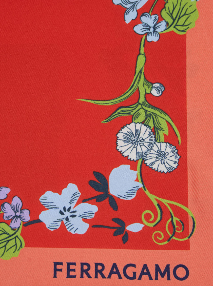 Red Floral Print Scarf 3