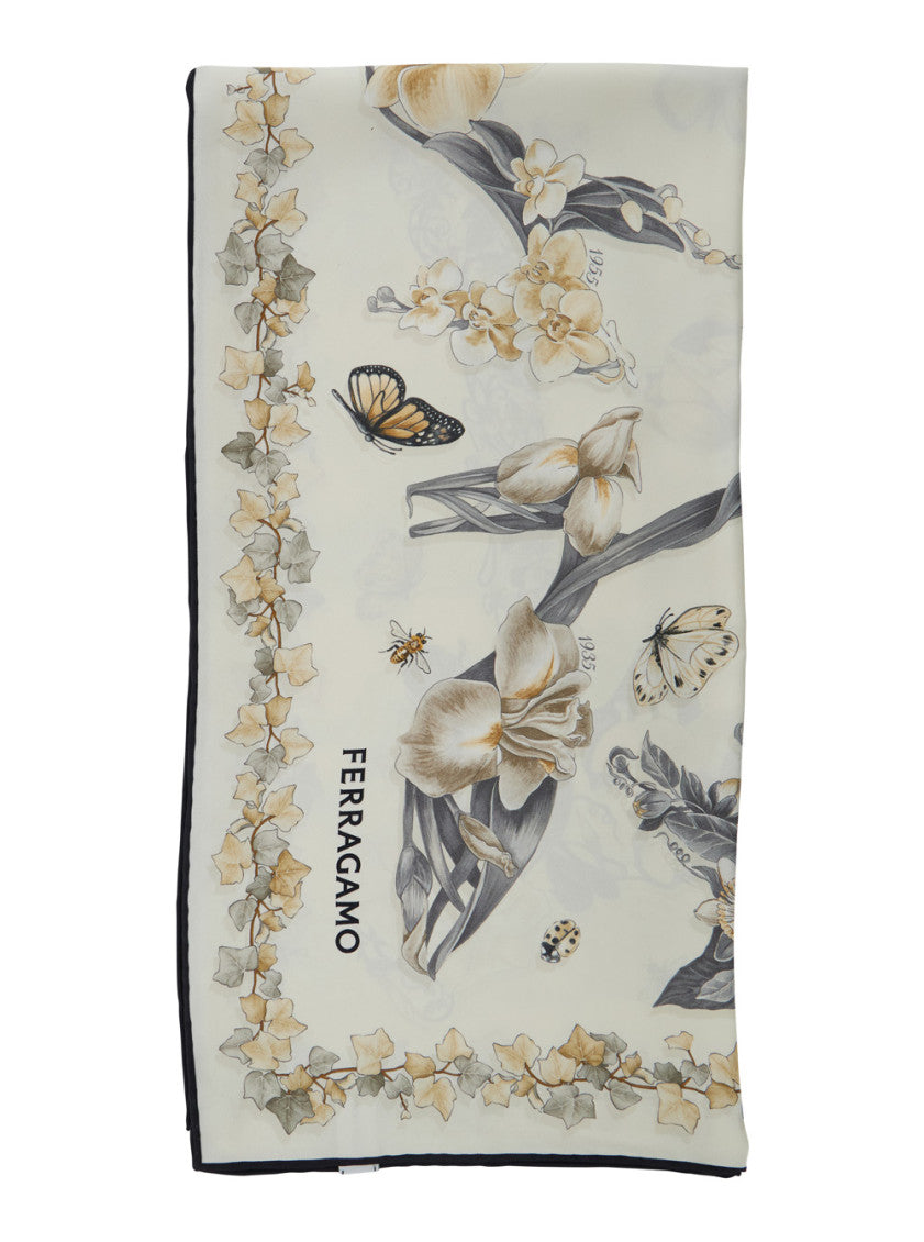 Beige Floral Scarf 1