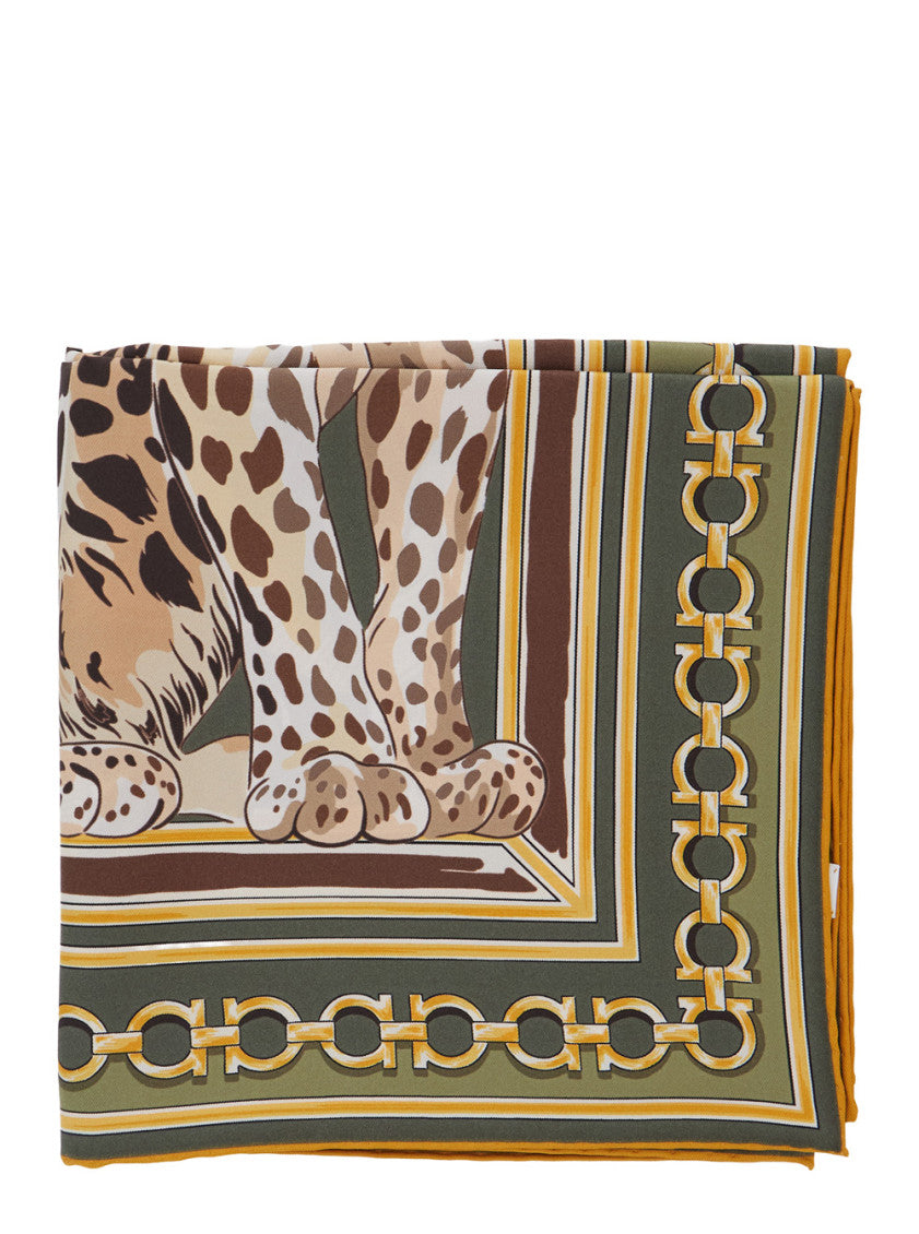 Green Animal Print Scarf 1