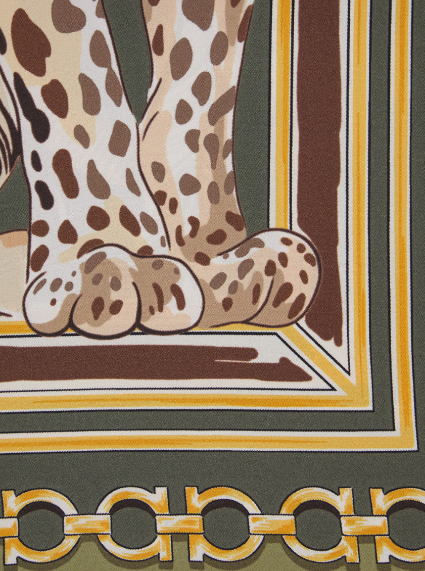 Green Animal Print Scarf 3