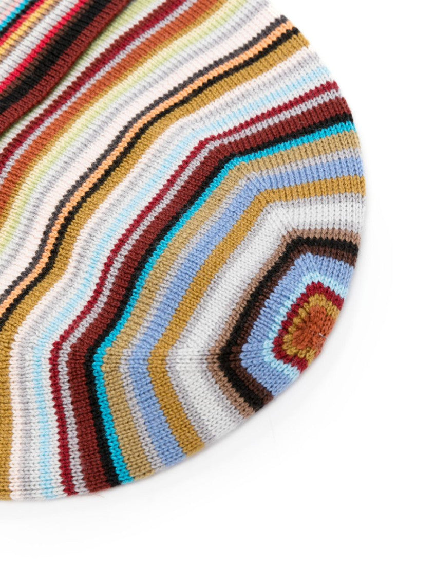 Multicolor Signature Stripe Beanie Cap 2