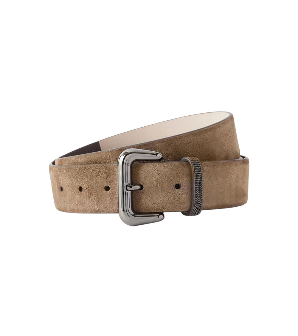 Beige Logo Buckle Belt 1