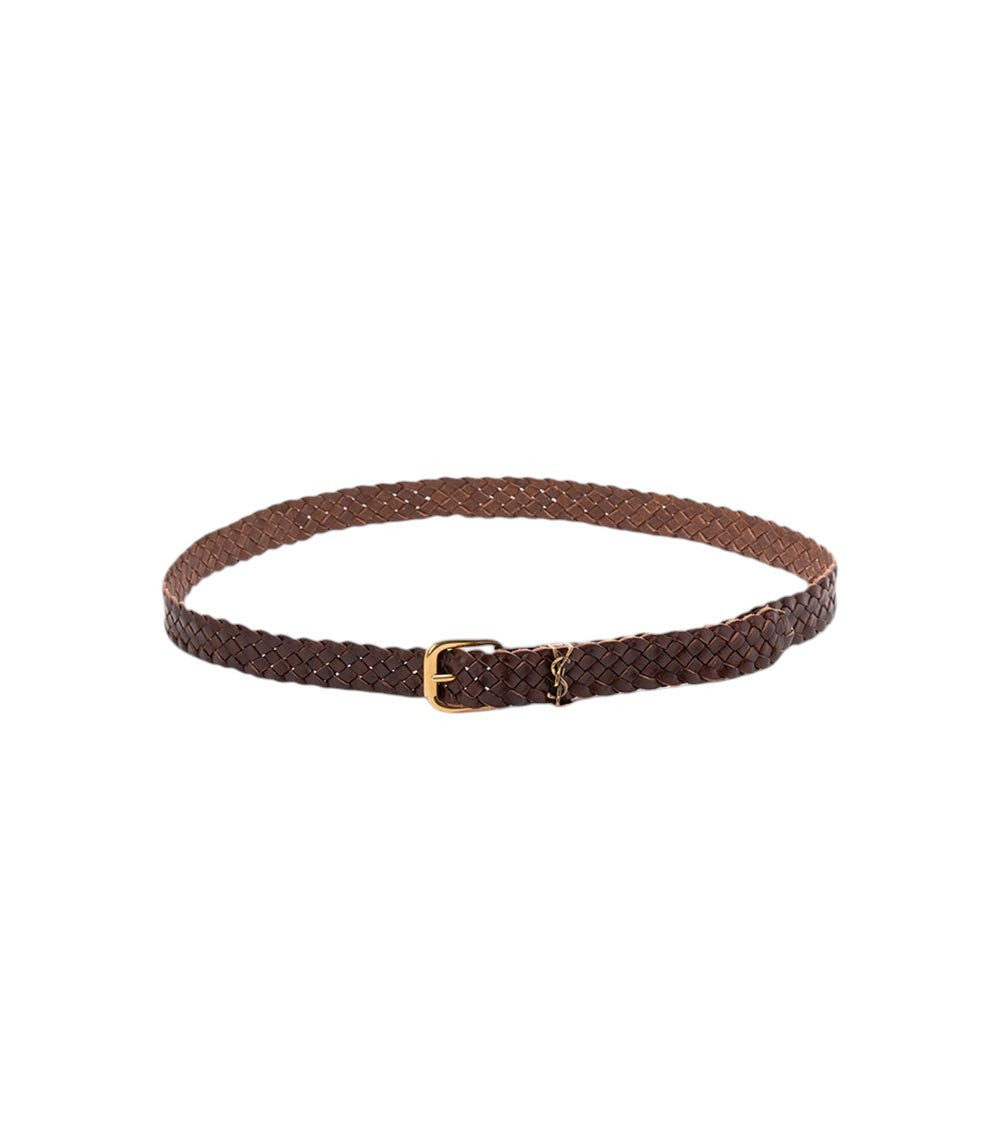 Brown Braided Buckle Belt 1