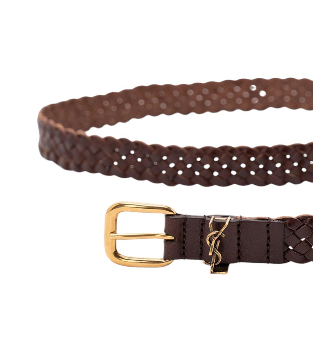 Brown Braided Buckle Belt 2