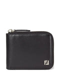 Black Solid Zip Wallet 1