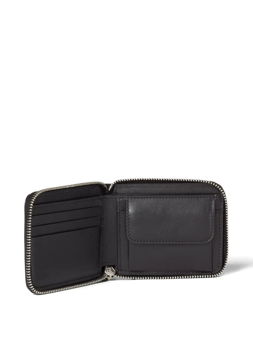 Black Solid Zip Wallet 3
