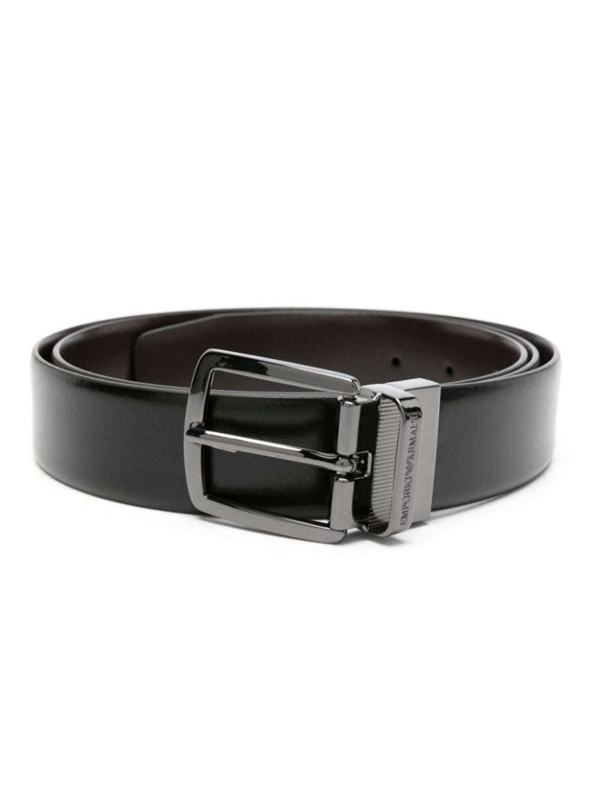 Black Solid Reversible belt 1