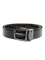 Black Solid Reversible belt 1