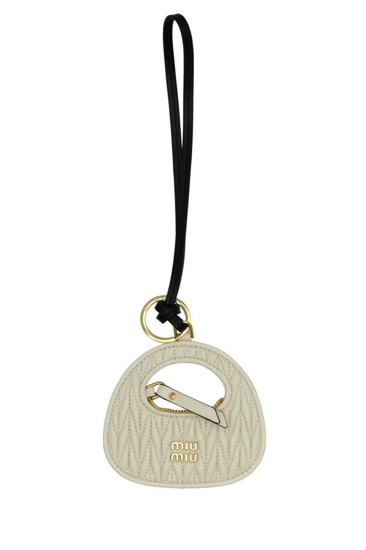 Ivory leather keyring  1