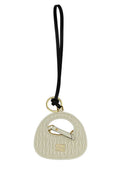 Ivory leather keyring  1