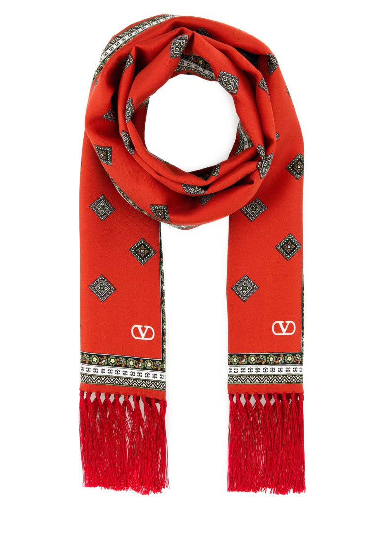 Red Fringed Scarf 1
