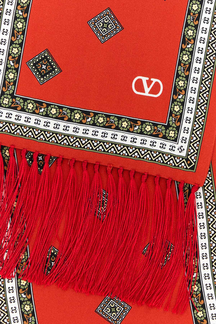 Red Fringed Scarf 2